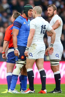 Mike Brown & Thierry Dusautoir Twickenham 6 Nations 2015