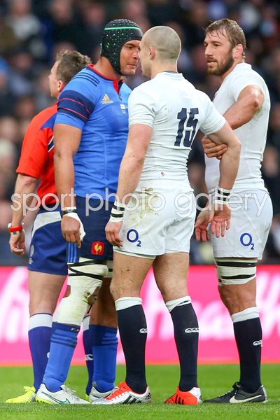Mike Brown & Thierry Dusautoir Twickenham 6 Nations 2015