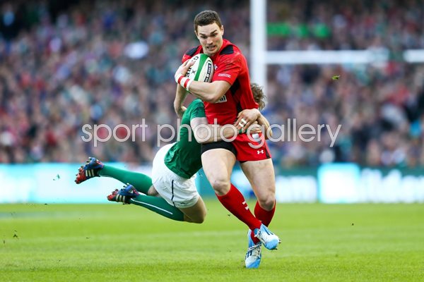 Andrew Trimble Ireland tackles George North Wales 6 Nations 2014