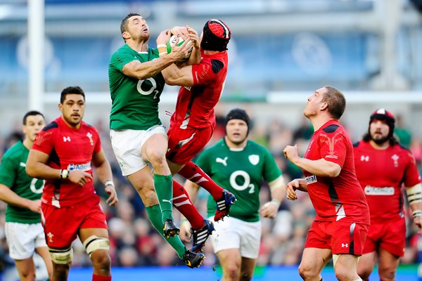 Rob Kearney & Leigh Halfpenny Ireland v Wales 2014