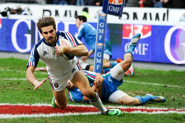 Hugo Bonneval scores France v Italy Six Nations 2014