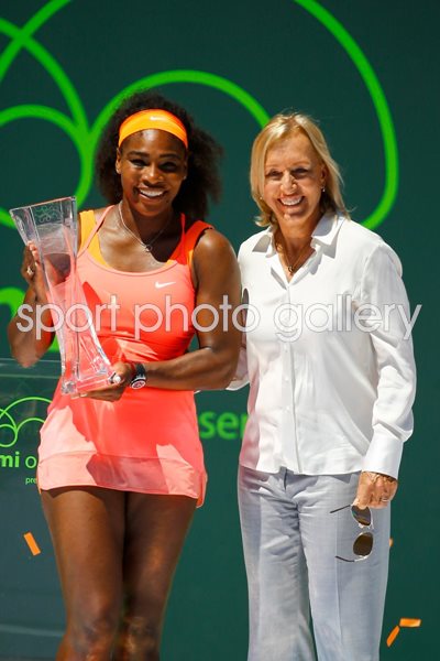 Serena Williams & Martina Navratilova Miami Open 2015