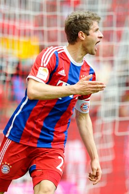 Thomas Mueller Bayern Muenchen celebrates a goal