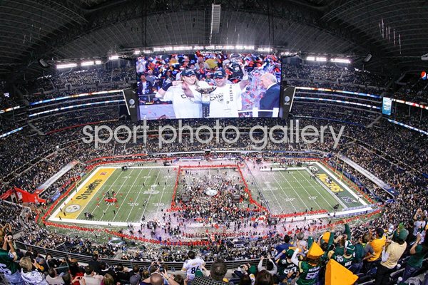 The Green Bay Packers celebrate at Cowboys Stadium Super Bowl XLV