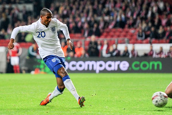 Ashley Young scores v Denmark 2011