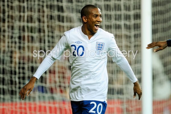 Ashley Young scores v Denmark 2011