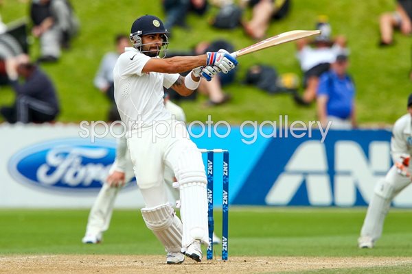 Virat Kohli India century v New Zealand Wellington 2014