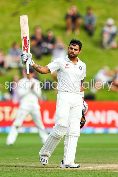 Virat Kohli India century v New Zealand Wellington 2014