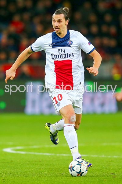 Zlatan Ibrahimovic PSG v Bayer Leverkusen Champions League 
