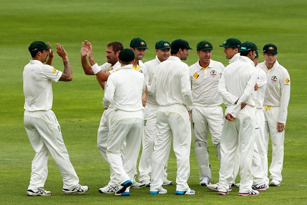 Ryan Harris & Australia celebrate v South Africa 2014