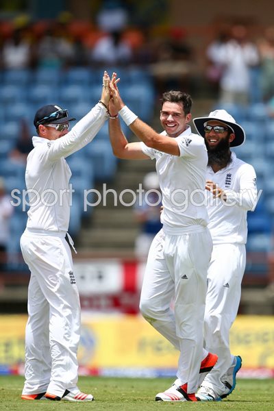 England Celebrate v West Indies Grenada 2015