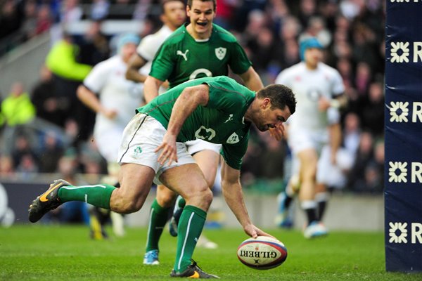 Rob Kearney Ireland scores v England Twickenham 6 Nations 2014