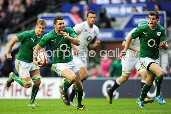 Rob Kearney Ireland scores v England Twickenham 6 Nations 2014