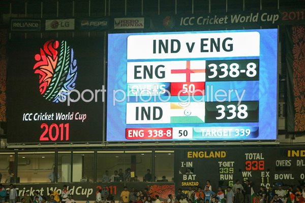 India v England Scoreboard - Tied Match