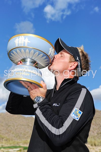 Luke Donald of England celebrates WGC 2011