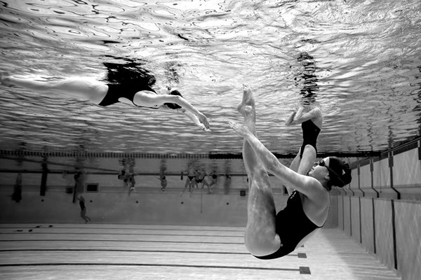 Synchronised Swimming Warm Up B&W 