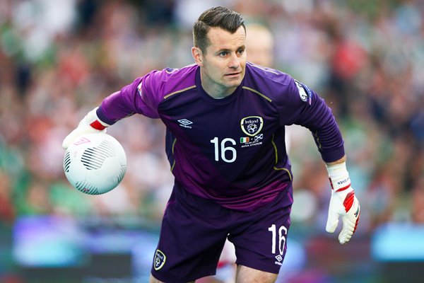 Shay Given Ireland rolls the ball out