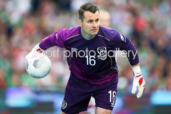 Shay Given Ireland rolls the ball out