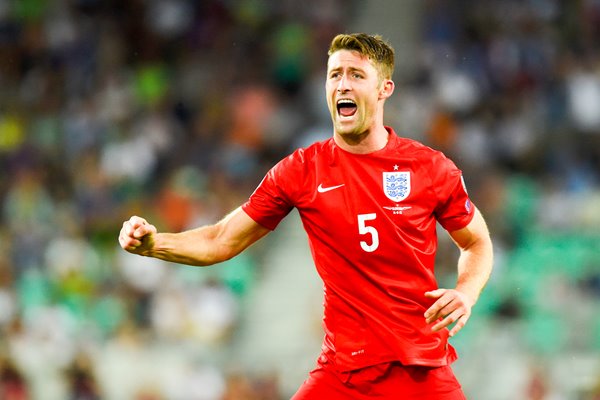 Gary Cahill England celebrates scoring