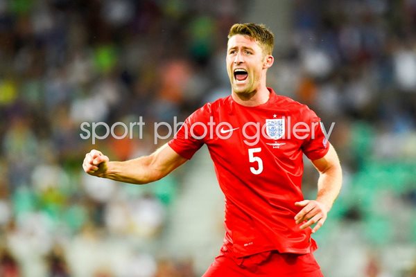 Gary Cahill England celebrates scoring