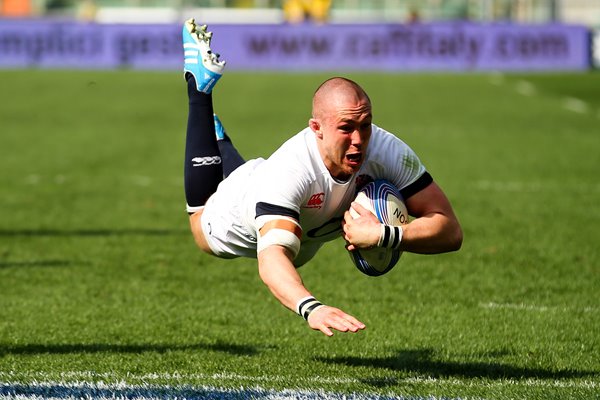 Mike Brown England scores v Italy Rome 6 Nations 2014