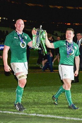 Paul O'Connell Brian O'Driscoll Ireland Six Nations Champions 2014