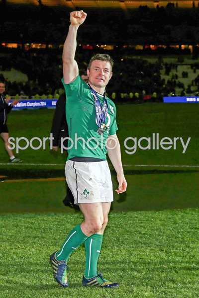 Brian O'Driscoll Ireland celebrates Six Nations 2014 win