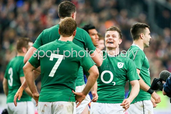Brian O'Driscoll Ireland celebrates Six Nations 2014 win
