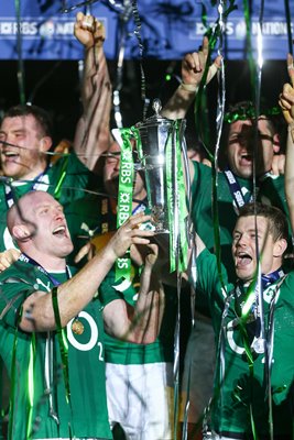 Paul O'Connell Brian O'Driscoll Ireland Six Nations Champions 2014