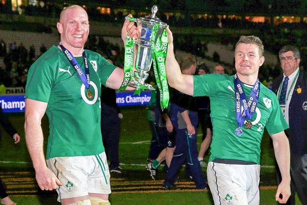 Paul O'Connell Brian O'Driscoll Ireland Six Nations Champions 2014