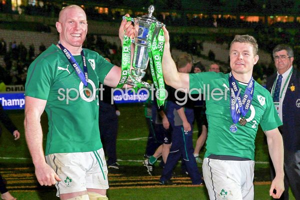 Paul O'Connell Brian O'Driscoll Ireland Six Nations Champions 2014