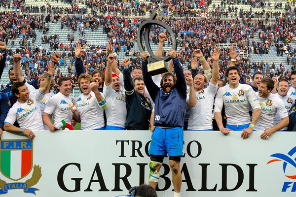 Italy celebrates v France Rome 2011