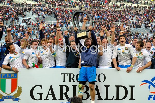 Italy celebrates v France Rome 2011