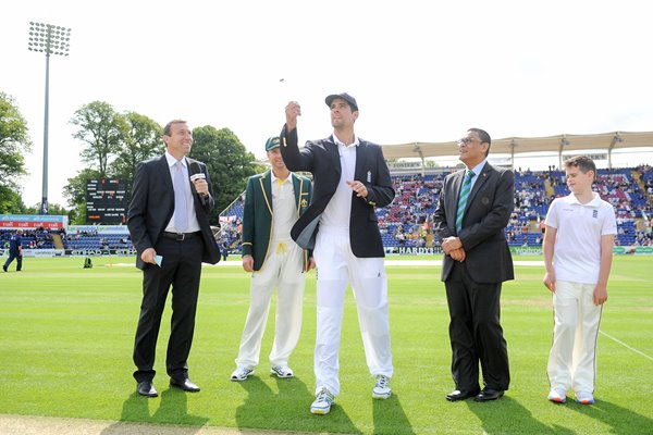 Alastair Cook & Michael Clarke Coin Toss Cardiff 2015