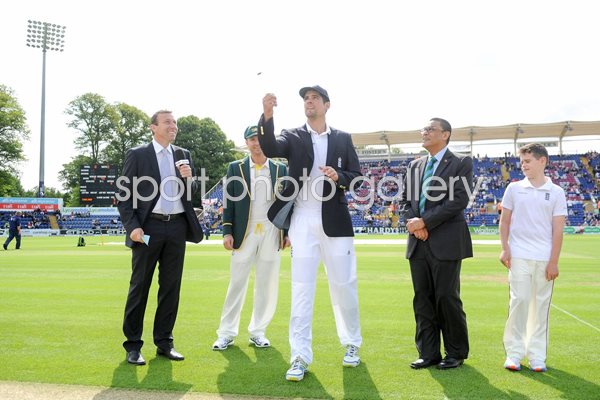 Alastair Cook & Michael Clarke Coin Toss Cardiff 2015