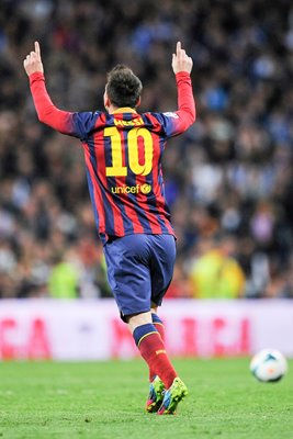 Lionel Messi Barcelona v Real Madrid La Liga 2014