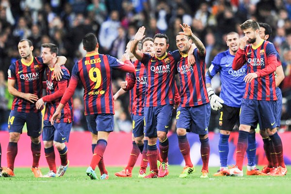 Barcelona victory v Real Madrid Bernabeu 2014