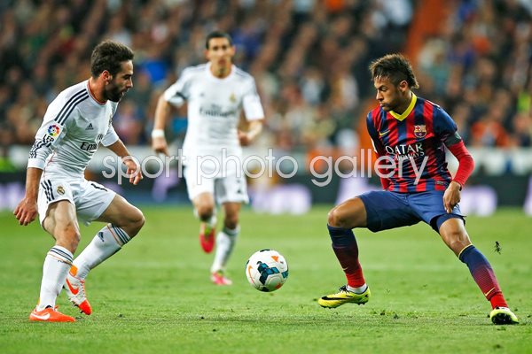 Daniel Carvajal Real Madrid v Neymar Barcelona La Liga 2014