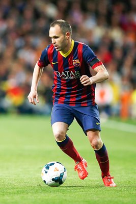 Andres Iniesta Barcelona v Real Madrid El Classico 2014