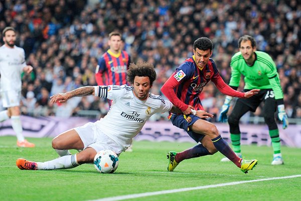 Marcelo Real Madrid v Pedro Rodriguez Barcelona 2014