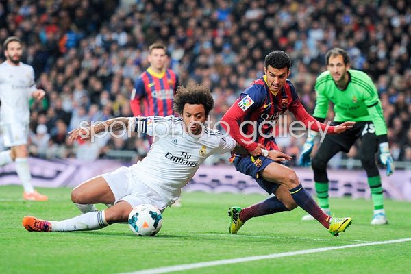 Marcelo Real Madrid v Pedro Rodriguez Barcelona 2014