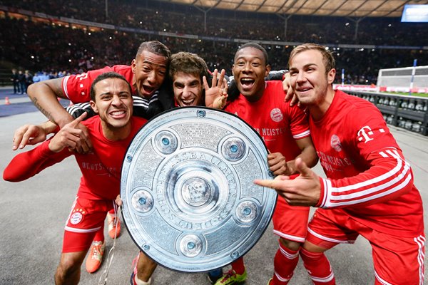 Bayern Munich players celebrate 2014