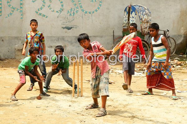 Local Kids Playing Cricket - ICC World Twenty20 Bangladesh 2014