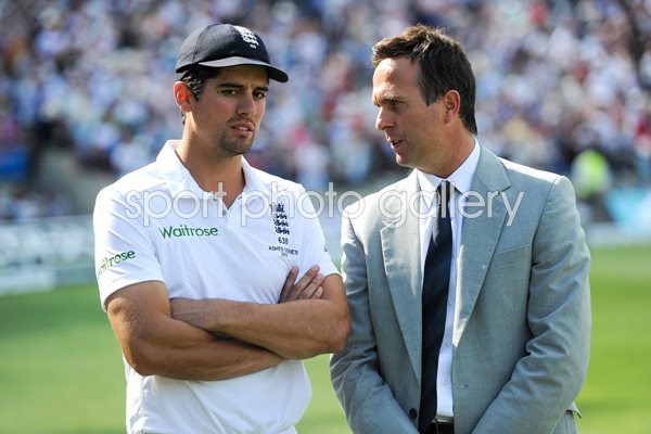 Alastair Cook & Michael Vaughan Edgbaston Ashes 2015