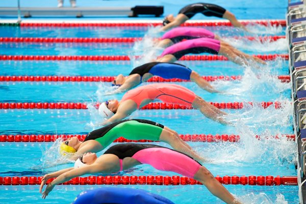 Backstroke Start Women's 100m Worlds Kazan 2015