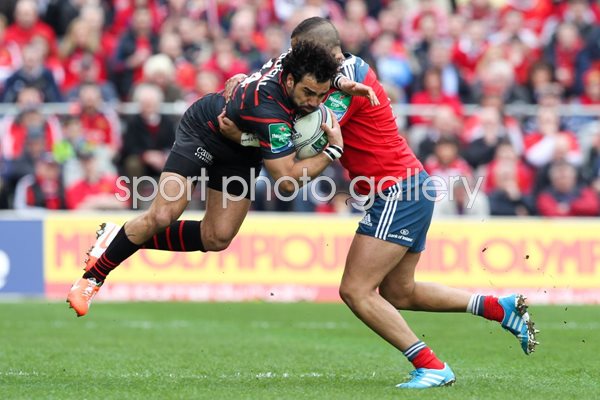 Simon Zebo Munster v Yohan Huget Toulouse Heineken Cup 2014