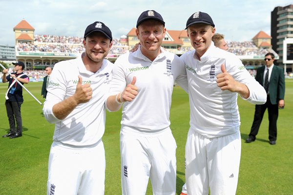 Lyth, Bairstow & Root Yorkshire & England Ashes Winners 2015