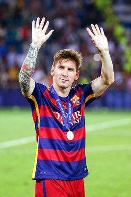 Lionel Messi Barcelona UEFA Super Cup Winners