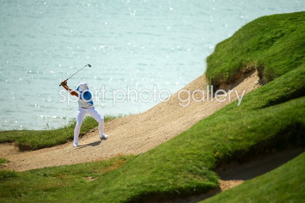 Rickie Fowler bunkered USPGA Whistling Straits 2015