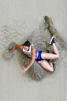  Jessica Ennis-Hill Long Jump birds eye view